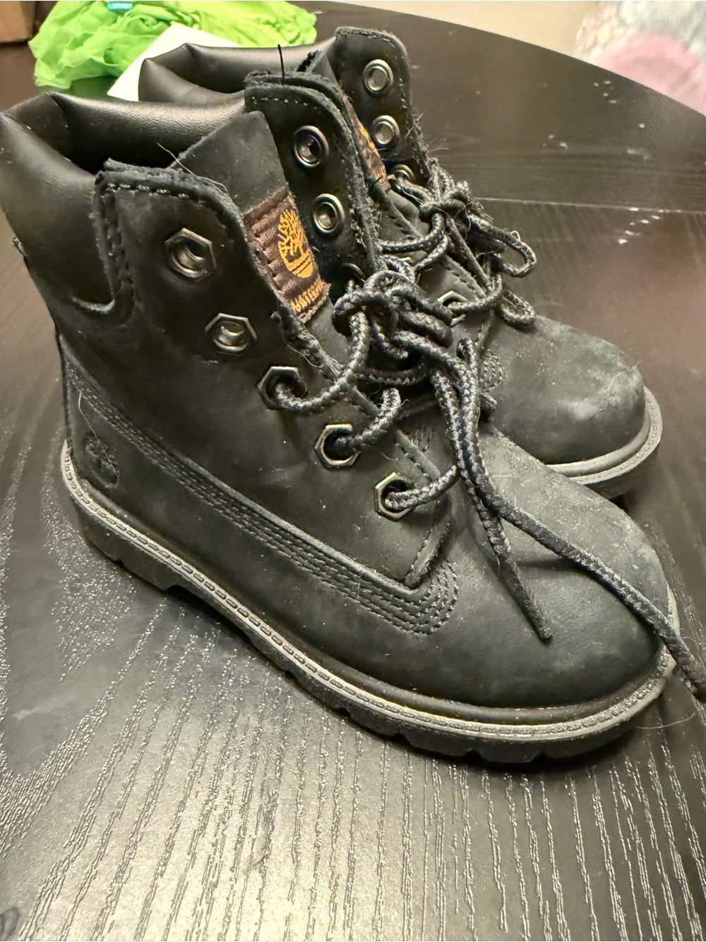 Timberland Kids Black Lace-Up Ankle Boots